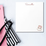 Cute Girly Back To School Notepad<br><div class="desc">Make going back to school more fun with our Cute Girly Notepad! This personalised with name notepad is perfect for jotting down homework assignments,  doodling during class,  or writing sweet notes to your friends. Stay organised and stylish all year long with this adorable notebook.</div>