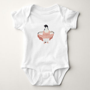 Cute Girly Ballerina Penguin Baby Bodysuit