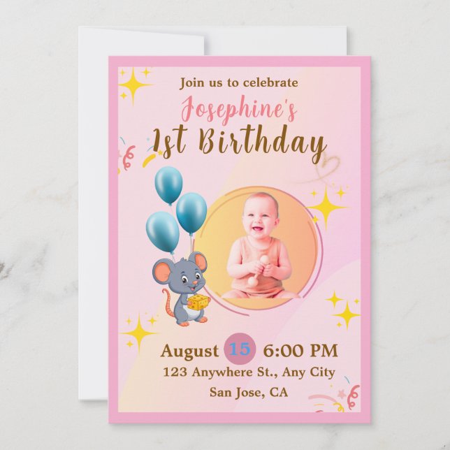 Cute Girly Birthday Invitations (Front)