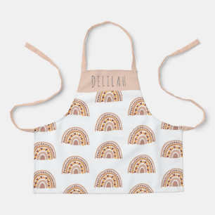 Cute Girly Boho Rainbow Pattern Personalised Apron