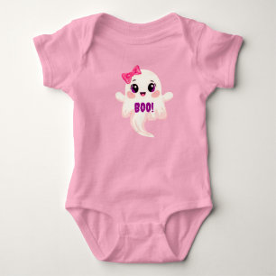 Cute girly Boo! Ghost Baby Bodysuit