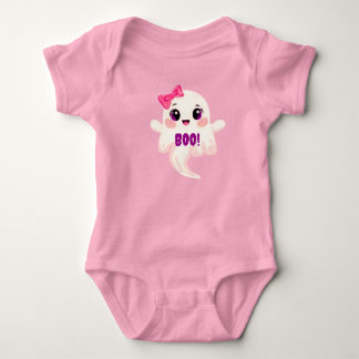 Cute girly Boo! Ghost Baby Bodysuit