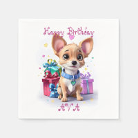 Cute Girly Chihuahua and Gifts Birthday Party