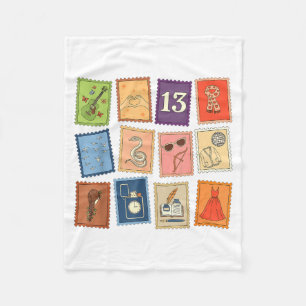 Cute Girly Christmas Pajama Music Album Stamp Aest Fleece Blanket