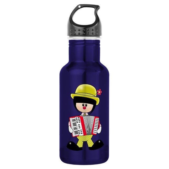 Cute Girly Clown with Accordian 532 Ml Water Bottle (Front)