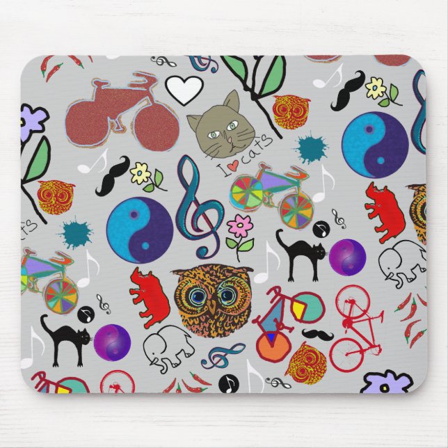 cute girly colour pattern mouse pad (Front)