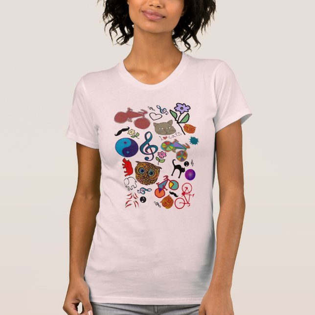 cute girly colour pattern T-Shirt (Front)