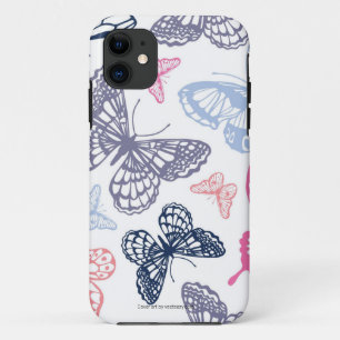 Cute Girly Colourful Butterfly illustration Patter Case-Mate iPhone Case