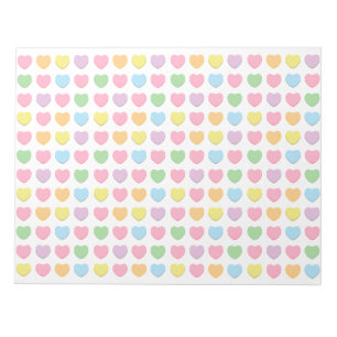 Cute girly colourful rainbow pastel hearts feminin notepad