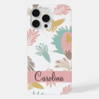 cute girly floral botanical monogrammed pattern