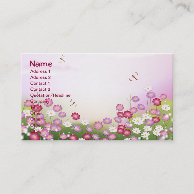 Cute Girly Floral Fashion Fine Business Card (Front)