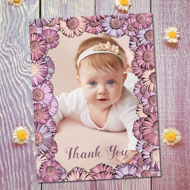   Cute Girly Floral Pastel Boho Daisy Custom Photo Postcard (Creator Uploaded)