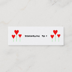 Cute Girly Floral Wedding Hearts/BusinessCardChic Mini Business Card