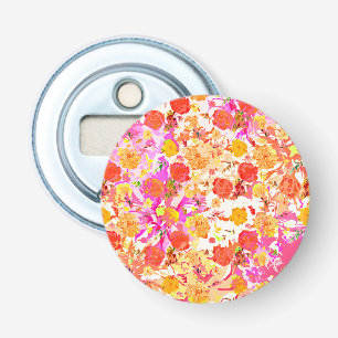 Cute girly flowers pattern bottle opener