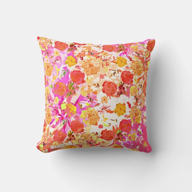 Cute girly flowers pattern cushion (Front)