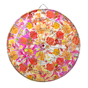 Cute girly flowers pattern dartboard