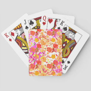 Cute girly flowers pattern playing cards