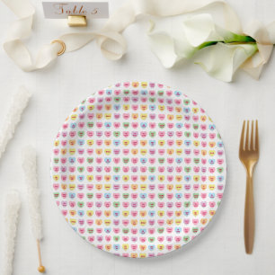 Cute girly fun conversation candy hearts pattern paper plate