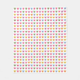 Cute girly fun custom conversation hearts pattern fleece blanket