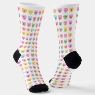Cute girly fun custom conversation hearts pattern socks