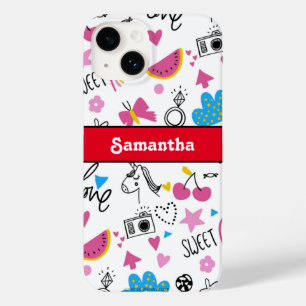 Cute Girly Fun Unicorn Rainbow Stars Butterflies Case-Mate iPhone 14 Case