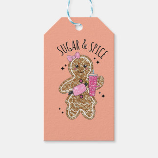 Cute girly gingerbread plates gift tags