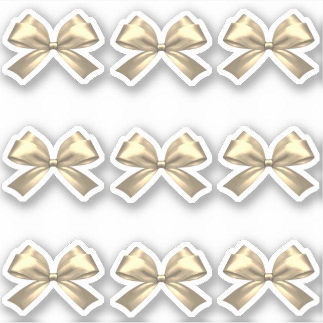 Cute Girly Gold Satin Aesthetic Bow (Front)
