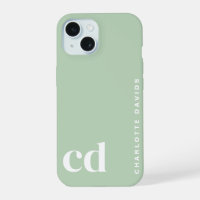 Cute Girly Green Monogram