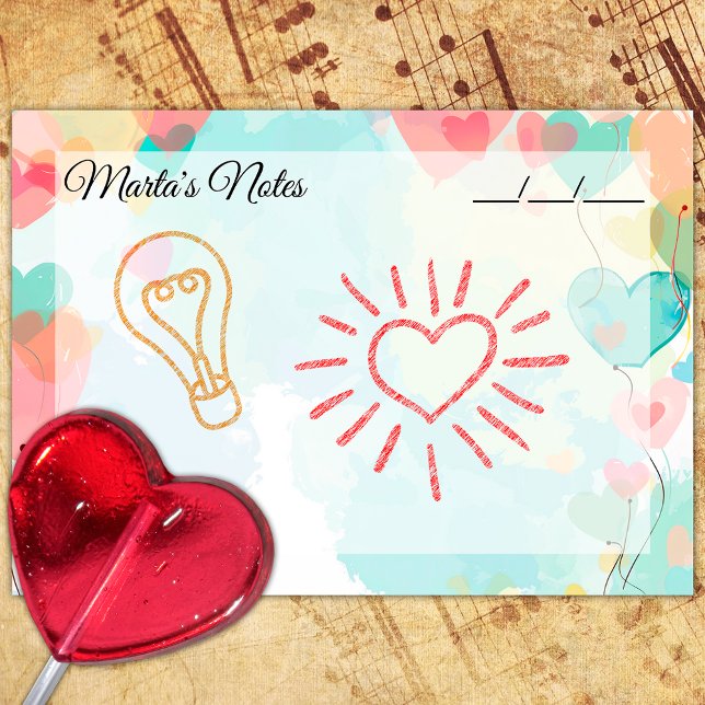 Cute Girly Heart Balloons 4" x 3" Post-it Notes (Creator Uploaded)