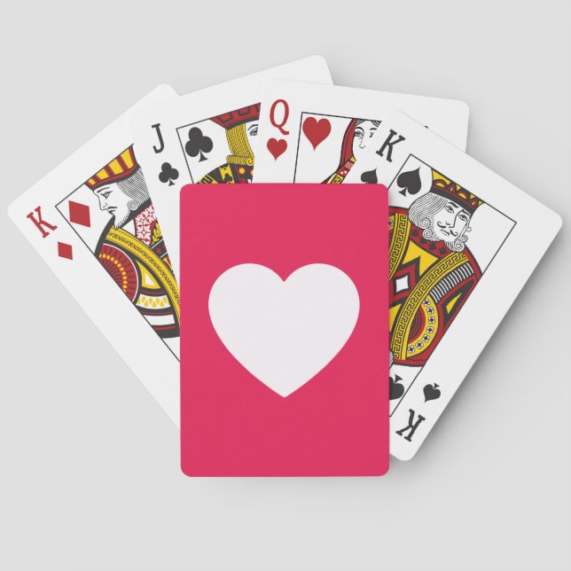 Cute Girly Heart Pattern Valentines Day Gift Playing Cards (Back)