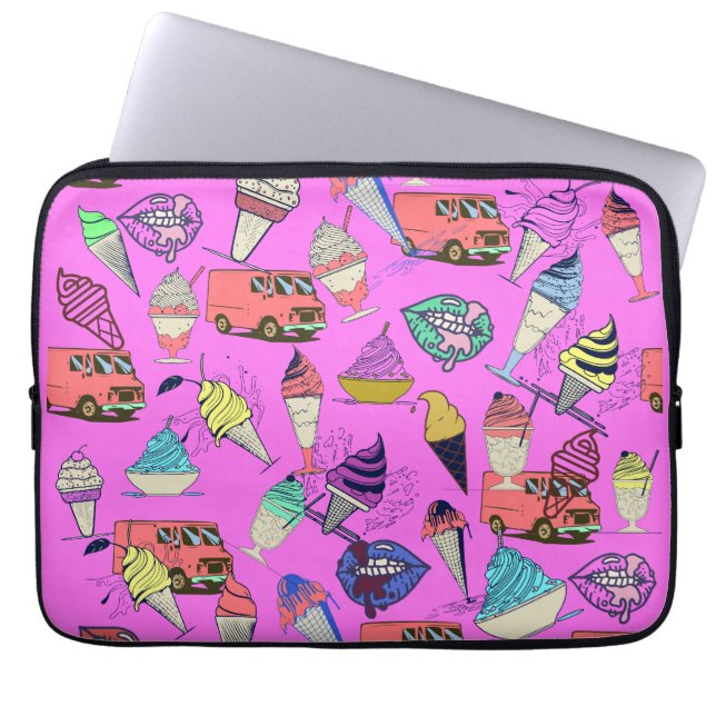  Cute Girly Hot Pink   Laptop Sleeve (Front)