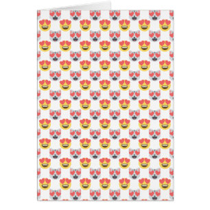 Cute Girly In Love Hearts Cat Emoji Pattern
