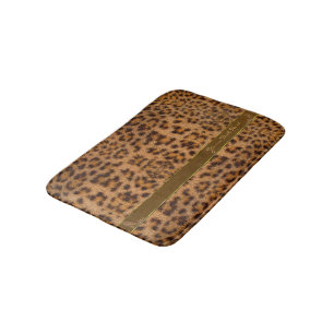 Cute Girly Jaguar Pattern Animal Print & Stiletto Bath Mat