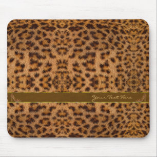 Cute Girly Jaguar Pattern Animal Print & Stiletto Mouse Pad