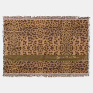Cute Girly Jaguar Pattern Animal Print & Stiletto Throw Blanket