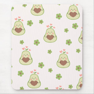 Cute Girly Kawaii Avocado Funny Mouse Pad