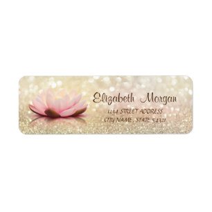 Cute  Girly Lotus  Bokeh Address Label