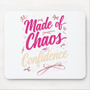 Cute Girly Made Of Chaos And Confidence Mouse Pad