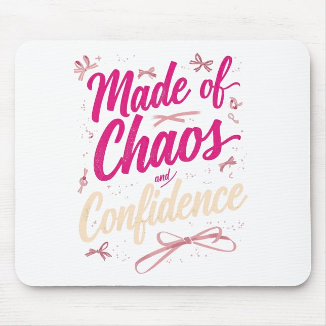 Cute Girly Made Of Chaos And Confidence Mouse Pad (Front)
