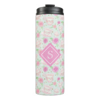 Cute Girly Mint And Pink Tea Party Monogram