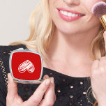 Cute Girly Modern White Red Hearts Elegant Womens Compact Mirror<br><div class="desc">A simple yet gorgeous Valentine's Day hearts compact mirror. If you like this design on other items,  please inbox us. We will list them for you. Do check out our other themed stores.</div>