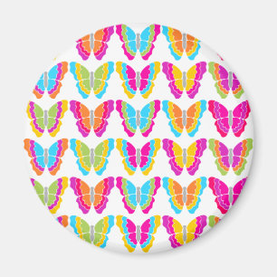 Cute Girly Multicolor Rainbow Butterfly Pattern  Magnet