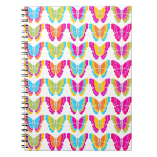 Cute Girly Multicolor Rainbow Butterfly Pattern  Notebook
