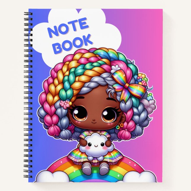 Cute girly notebook design/ Chibi  (Front)