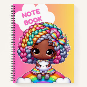Cute girly notebook design/ Chibi
