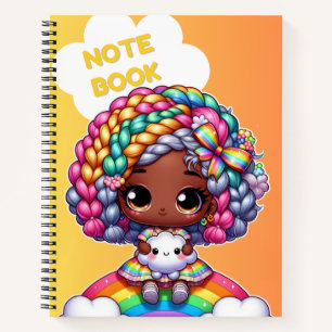 Cute girly notebook design/ Chibi