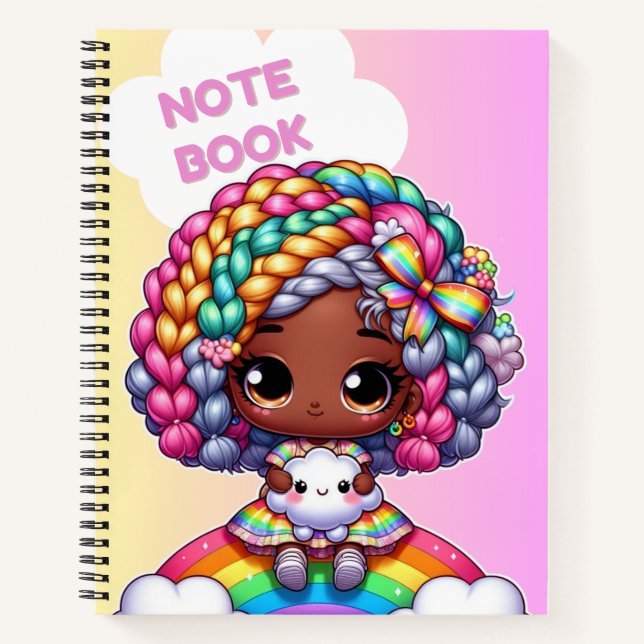 Cute girly notebook design/ Chibi  (Front)