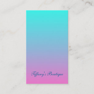 cute girly ombre mermaid pink Fuchsia turquoise Business Card