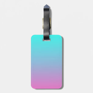 cute girly ombre mermaid pink turquoise aqua blue luggage tag