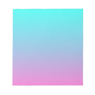 cute girly ombre mermaid pink turquoise aqua blue notepad